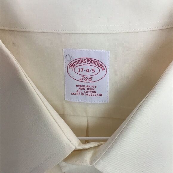 Brooks Brothers NWOT Pale Yellow Shirt Size 17 4/5 - Picture 1 of 3